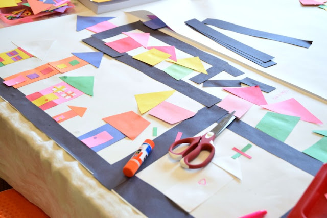 Invitation To Create: City Planner. Open ended creative construction or building paper craft for kids. Great for fine motor development. Perfect for preschoolers, kindergartners, and elementary students, and allows exploration of shapes and colors.