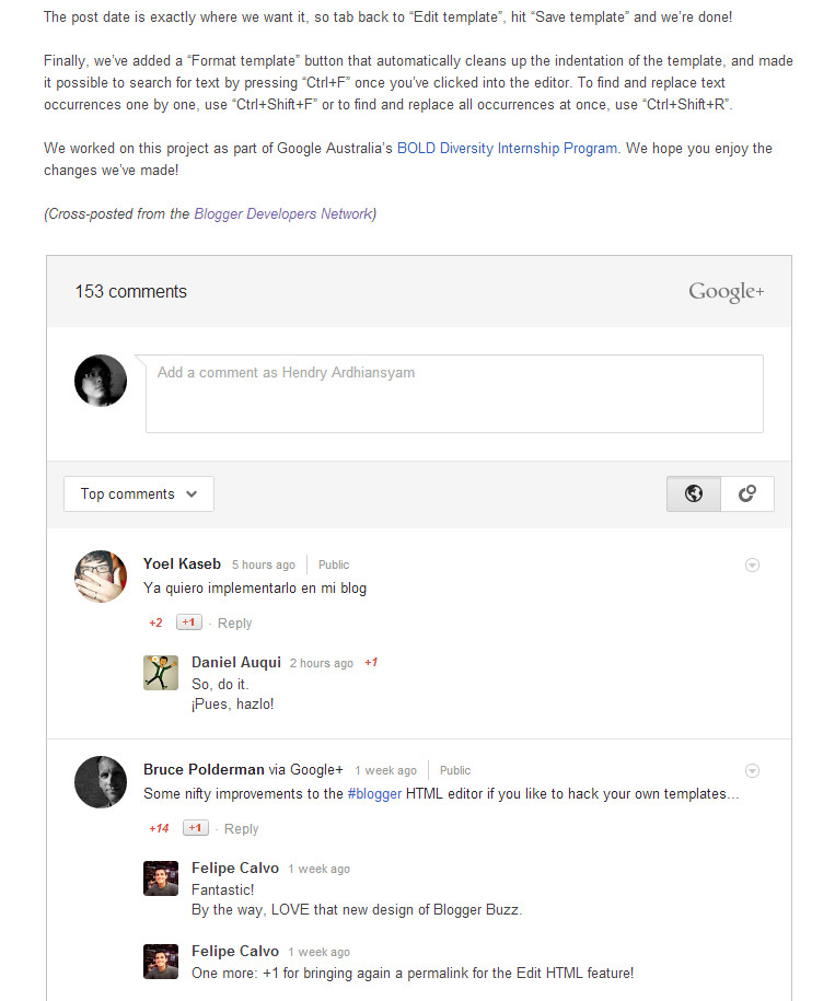 Cara Memasang Sistem Komentar Google Plus di Blogger