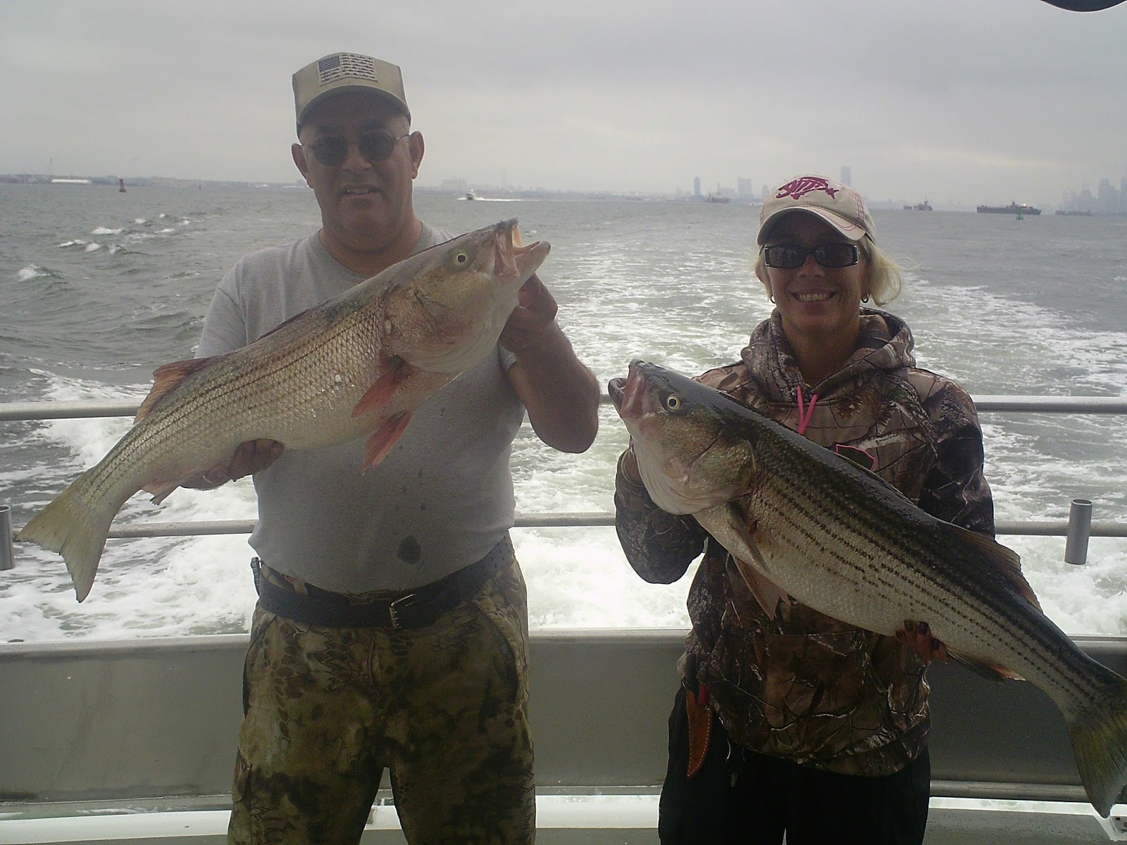 Jersey Shore Fishing Stripers active in the Hudson