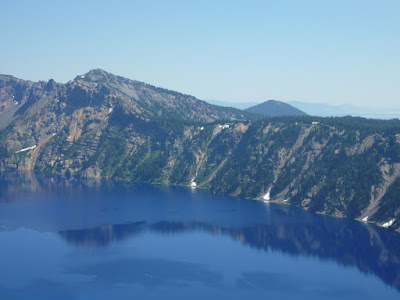 Crater Lake's south rim with Rim Village, Garfield Peak and Crater Peak