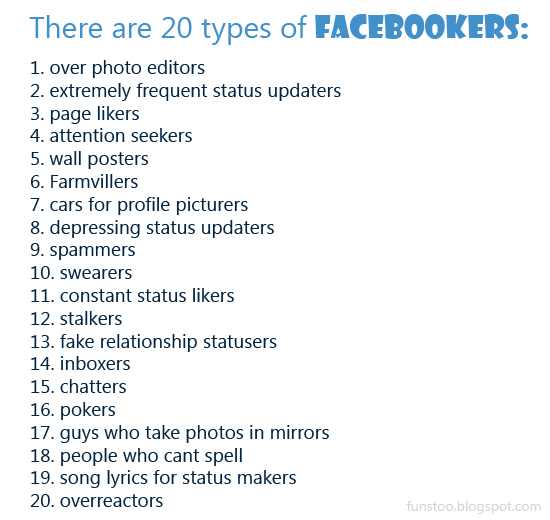 There Are 20 Types Of Facebookers