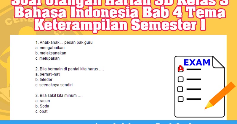 Bank Soal Soal Ulangan Harian Sd Kelas 3 Bahasa