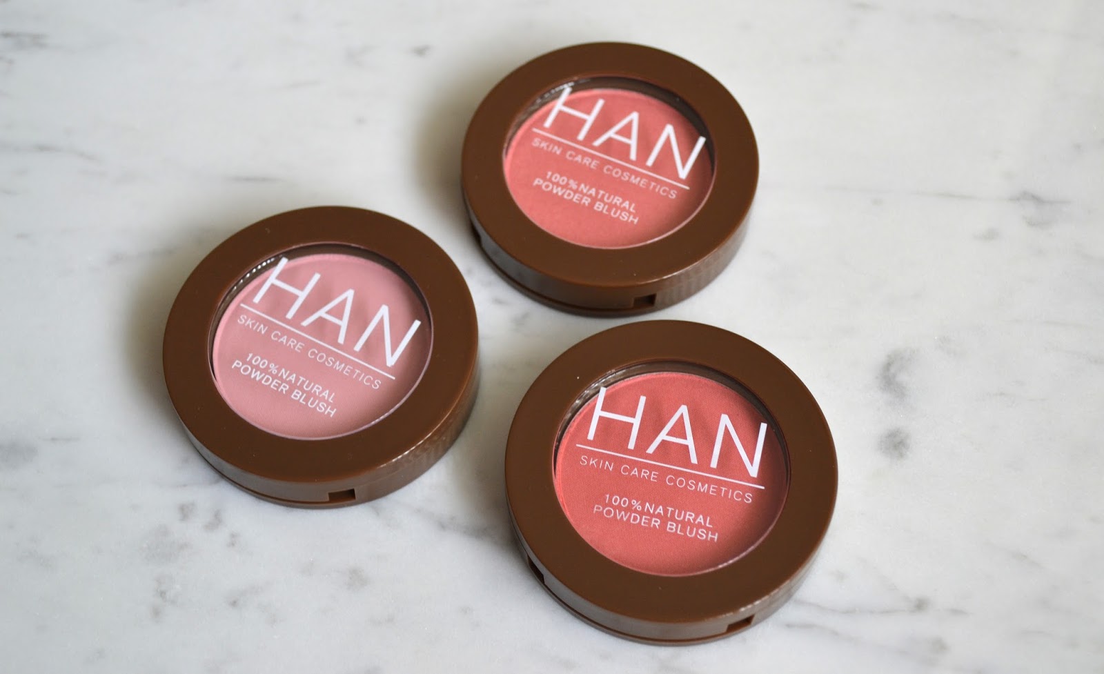 HAN Skin Care Cosmetics Pressed Blushes - Swatches and Review | Aquaheart
