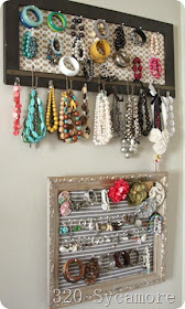 Organized Jewelry with thrift store finds :: OrganizingMadeFun.com
