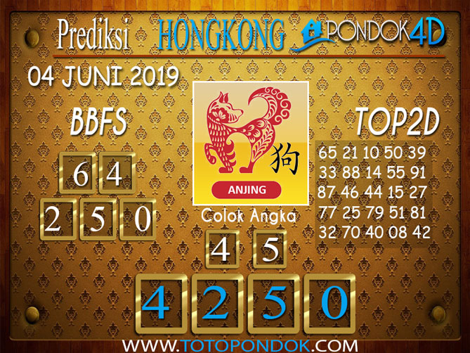 Prediksi Togel HONGKONG PONDOK4D 03 JUNI 2019