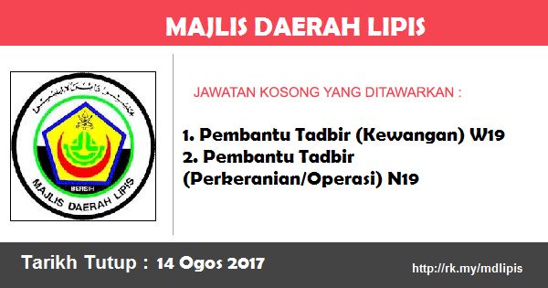 Jawatan Kosong di Majlis Daerah Lipis Jawatan Kosong di Majlis Daerah Lipis