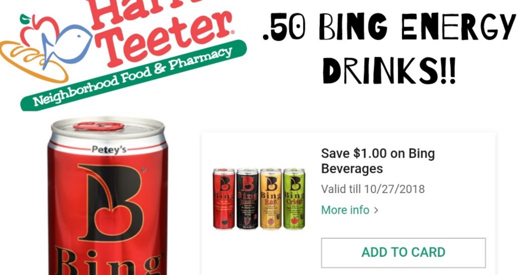 .50 Bing Energy Drinks At Harris Teeter!!