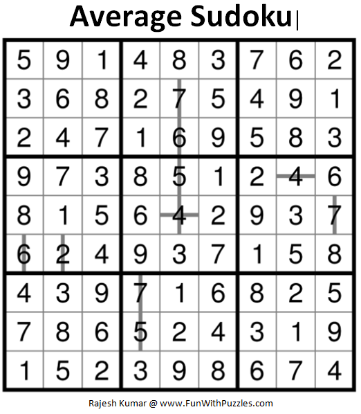 Average Sudoku (Daily Sudoku League #160) Solution
