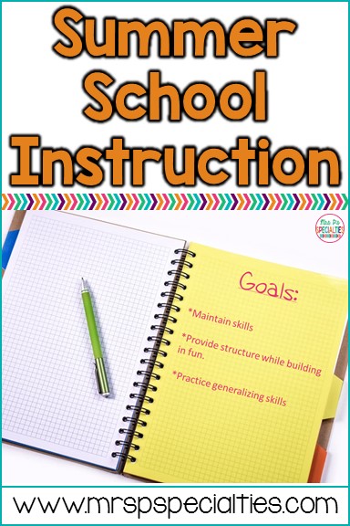 How to set up an extended school year (ESY) or summer school program for special education students. Ideas for adding fun and engaging tasks to ensure students maintain their skill levels.