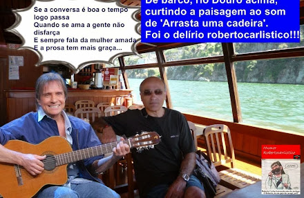 Roberto Carlos em Portugal rio Douro acima curtindo a paisagem