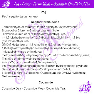 ⛔️⛔️PEG – CESSORI FORMALDEIDE – COCAMIDE DEA/MEA/TEA ⛔️⛔️PEG – CESSORI FORMALDEIDE – COCAMIDE DEA/MEA/TEA