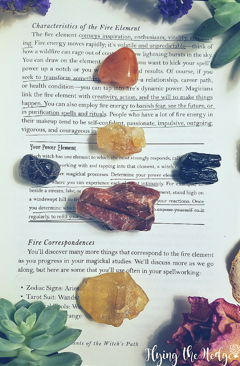 Flying the Hedge Representing the Elements with Crystals