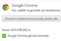 Google Chrome tarayıcı yeni sürüm