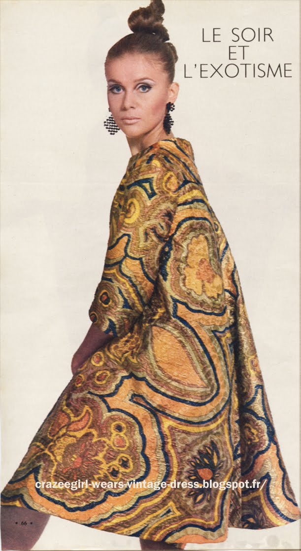 Party dress  gold , silver lame , brocade ... 1966 60s 1960 Guy Laroche