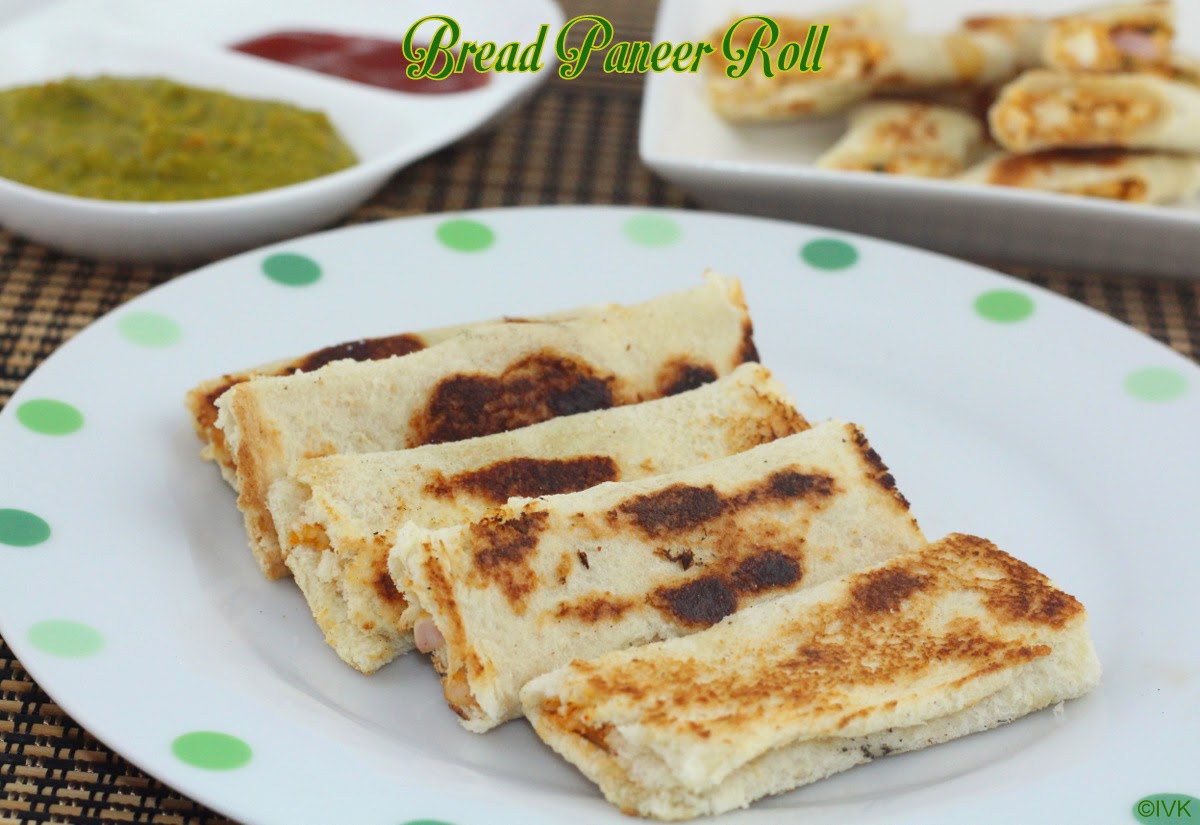 IndianVegKitchen Bread Paneer Roll Kids Lunch box Recipe Under