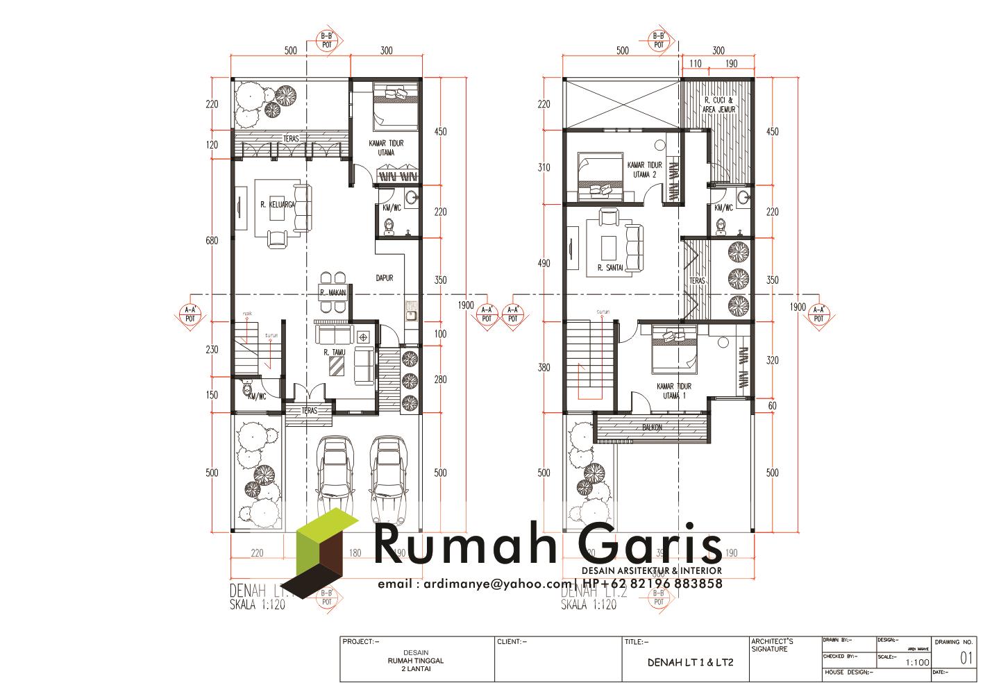 Denah Rumah Minimalis Format Autocad Denah Rumah