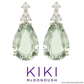 Kate Middleton Kiki McDonough candy mini green amethyst and diamond earrings