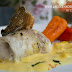 Dorada con salsa de mostaza y azafrán