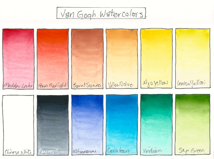 Van Gogh Watercolors 18 Half Pan Set