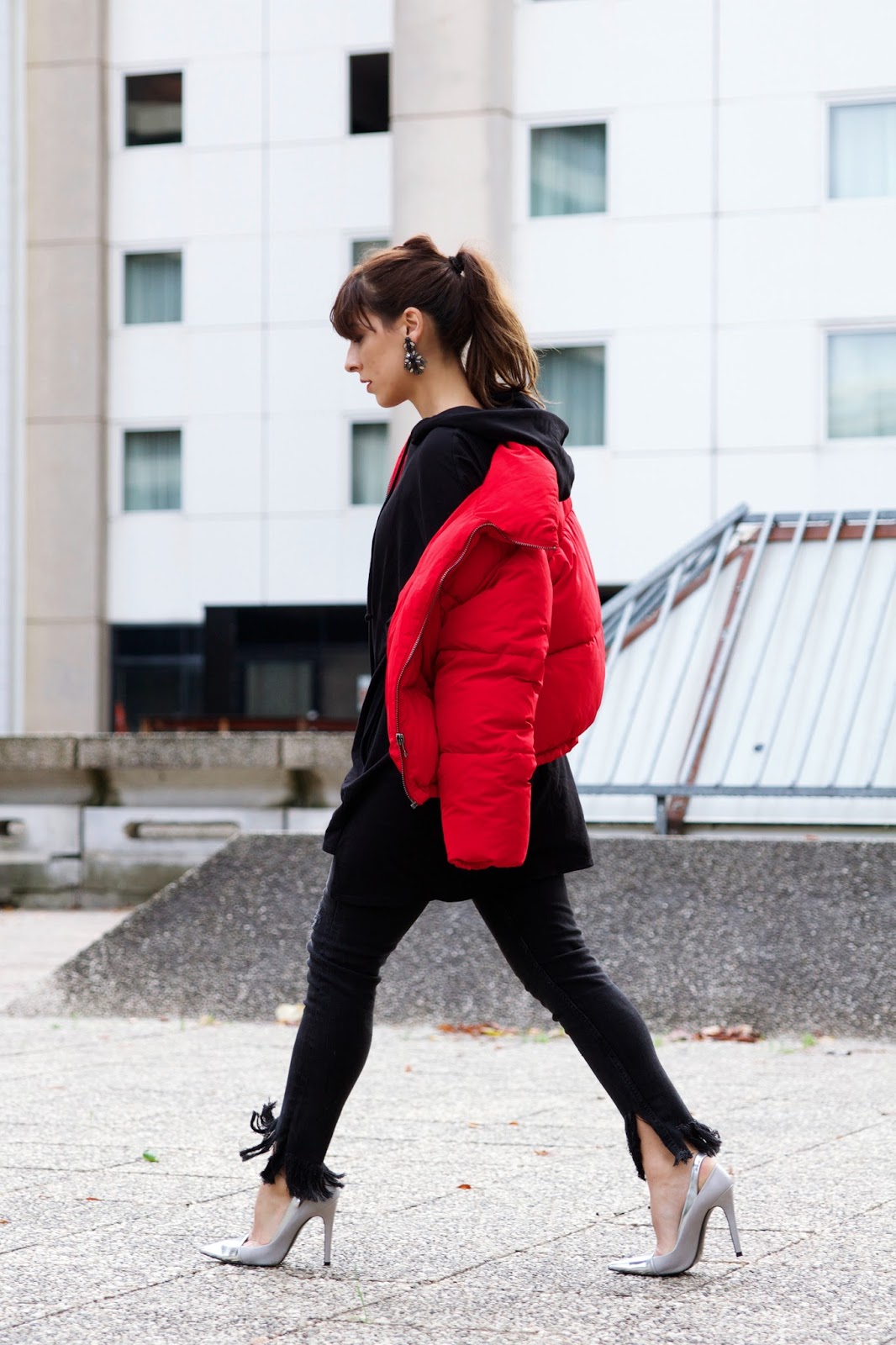 Doudoune puffy rouge Bershka