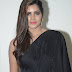Telugu Girl Pavani Gangireddy Long Hair Stills In Long Black Dress