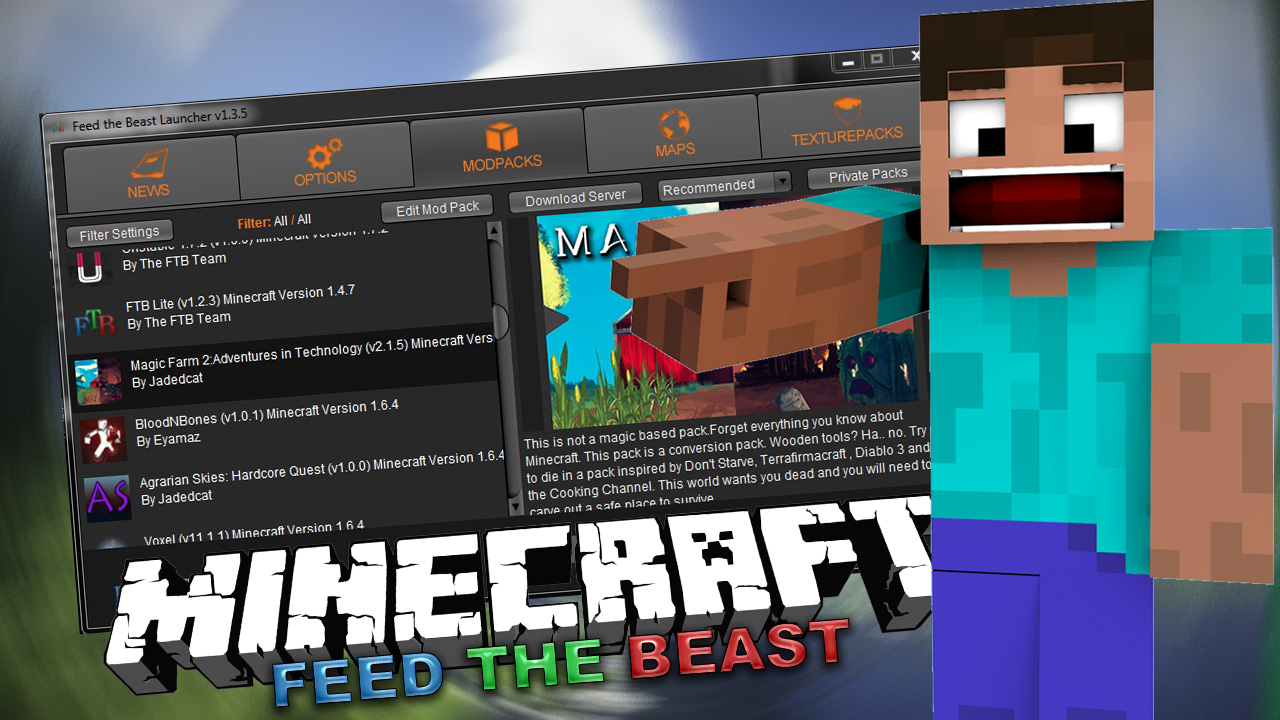 feed the beast launcher do you need minecraft for feed the beast launcher