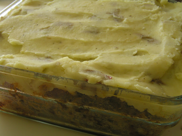 meat cake with mashed potato topping