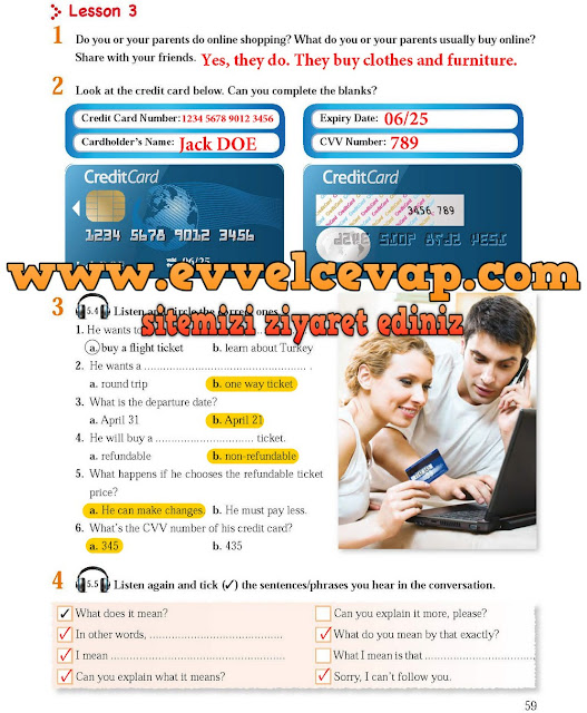 8. Sınıf Tutku Yayınları İngilizce 59. Sayfa Cevapları Ünite 5 The Internet