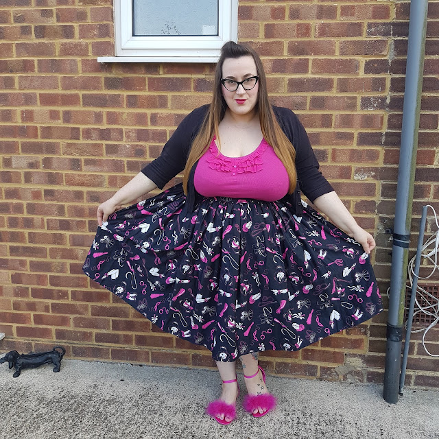 Vixen plus size 4x swing skirt in frisky fetish print review