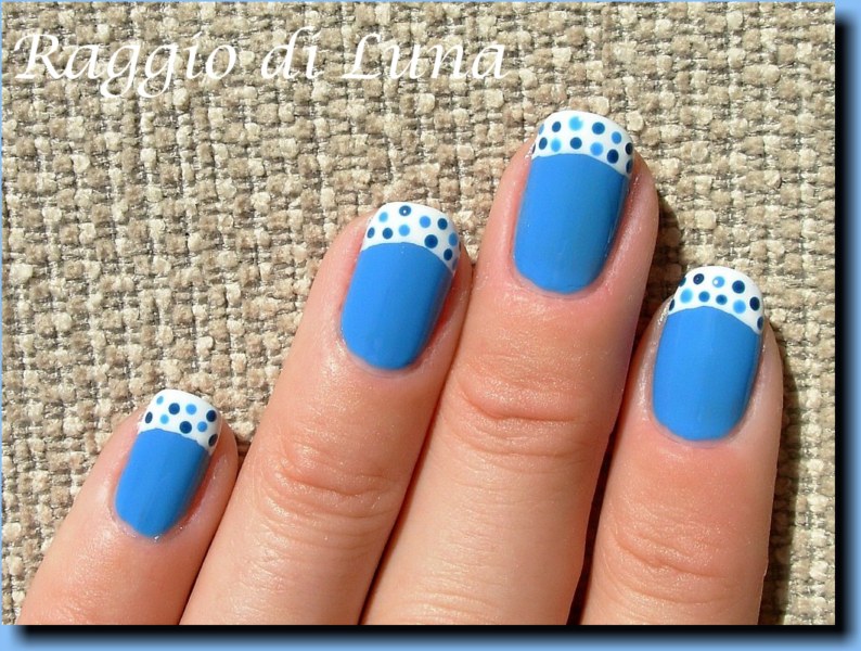 Raggio Di Luna Nails Light Blue White French Manicure With Dots Golden Rose N 212 Light Blue 231 Dark Deborah Nail E French Manicure Kit Nyc 138 Cly Gly Top Coat