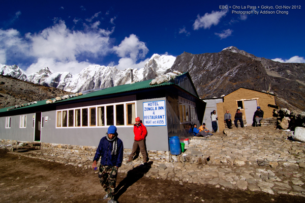 Dzongla, Lobuche Peak is just right behind 