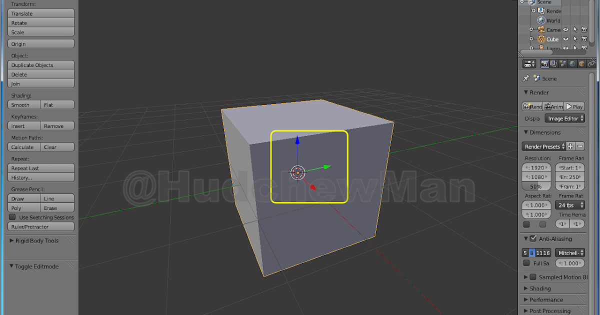 Blender Diary การตั้งจุดอ้างอิงของวัตถุ (Object Origin)