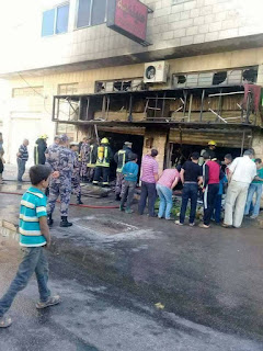 عاجل احداث الصريح حرق مخلات وتدخل القوات الامنية حرق محلات الصريح اربد