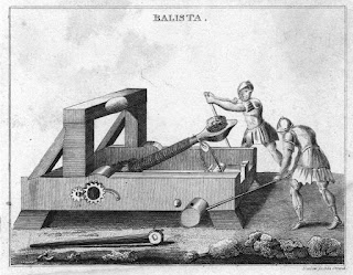 Un dibujo con una catapulta primitiva, como las que pudieron usarse en el asedio a Siracusa. Un dibujo con una catapulta primitiva, como las que pudieron usarse en el asedio a Siracusa.