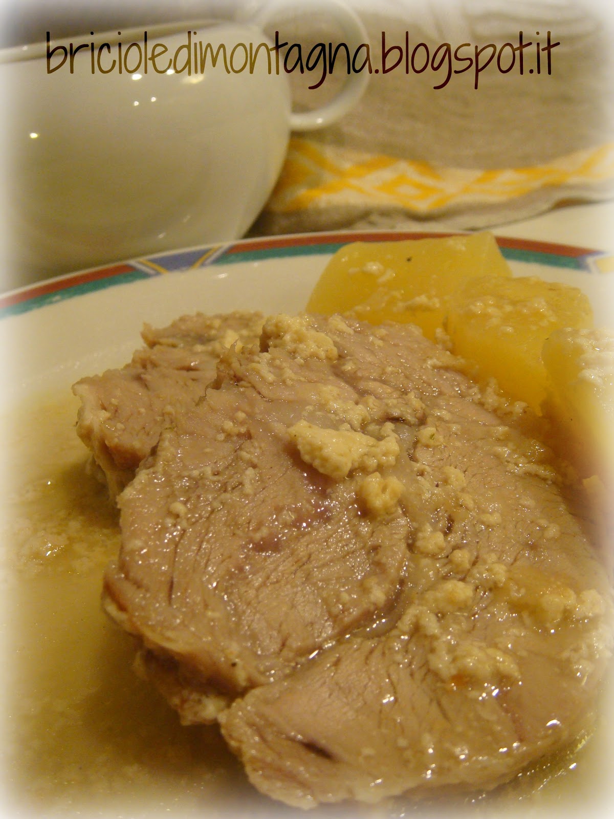 Briciole di montagna Arrosto di vitello al latte in pentola a pressione