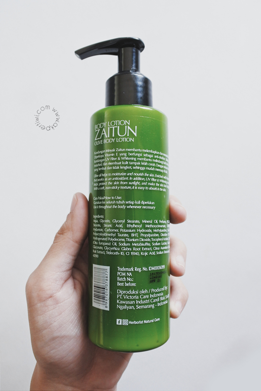 [REVIEW] Herborist Zaitun Series Body Lotion Zaitun Akpertiwi's Beauty Blog