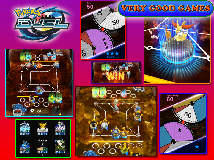 A banner for our review of Pokemon Duel - a game with Pokemon for Android tablets and smartphones, for iPhones and iPads