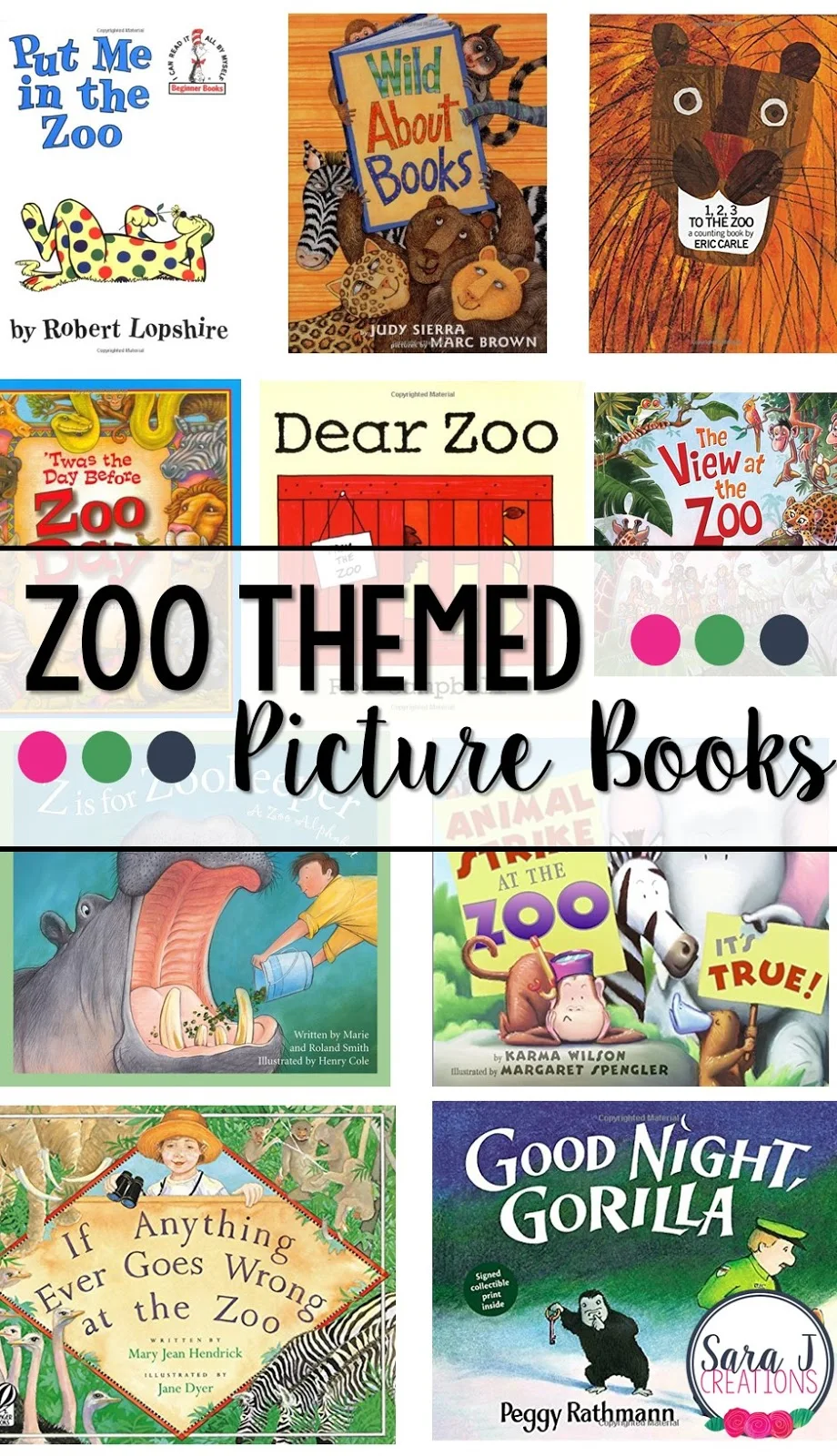 10 zoo themed picture books!  Perfect for getting ready for a trip to the zoo.