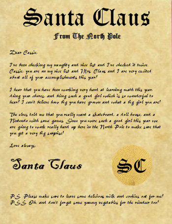 Santa claus letters, letters for santa claus, Santa claus letter for ...
