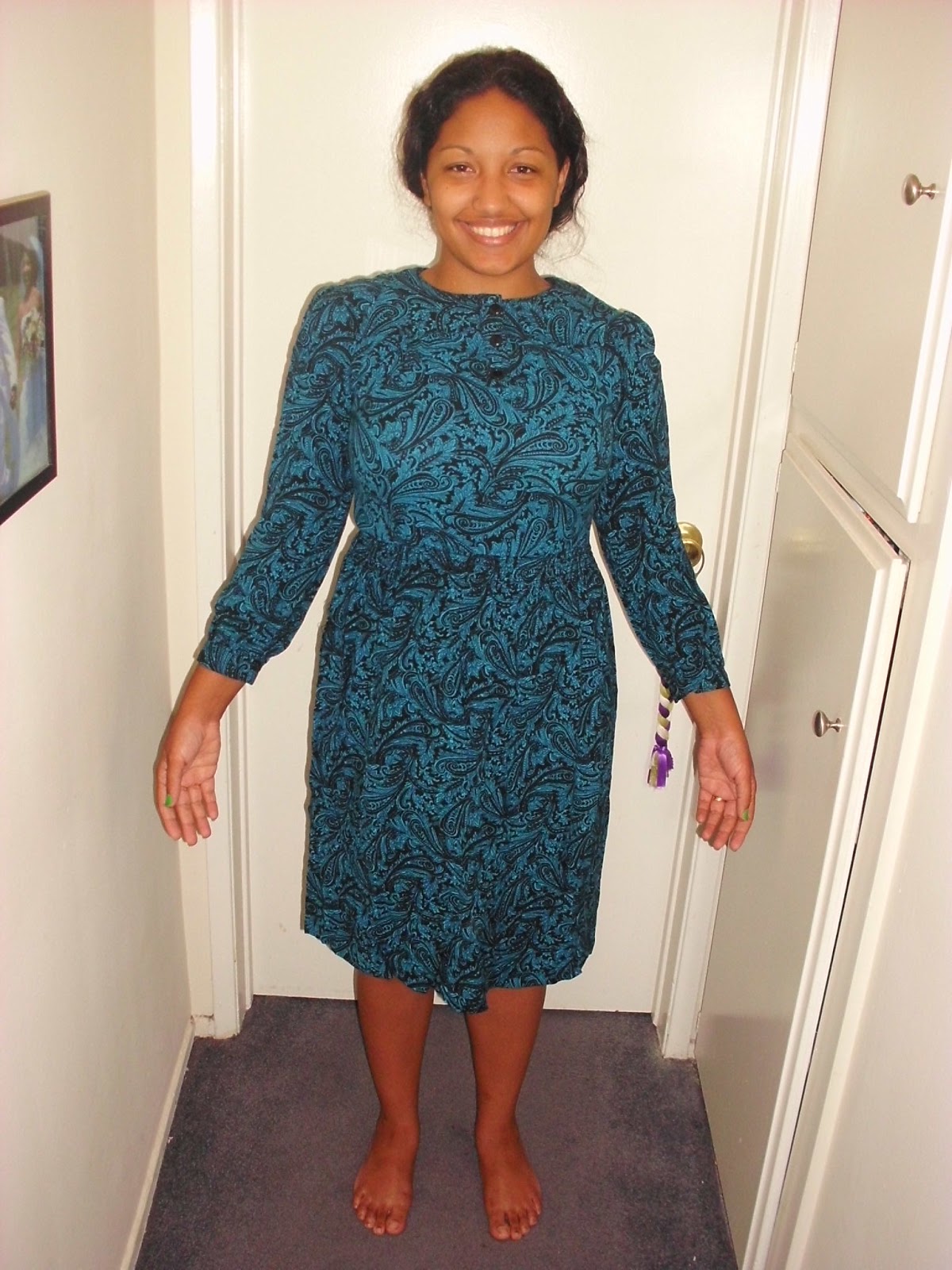 New Dreams for Old Seams: #46: Blue Patterned Dress