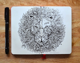 19-The-Kings-Awakening-Kerby-Rosanes-Detailed-Moleskine-Doodles-Illustrations-and-Drawings-www-designstack-co