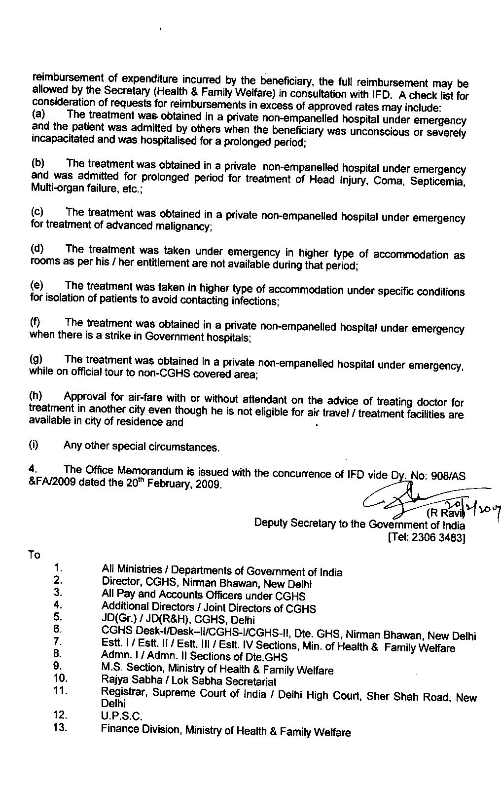 Verification Of Medical Reimbursement Claims In CGHS and Guidelines for