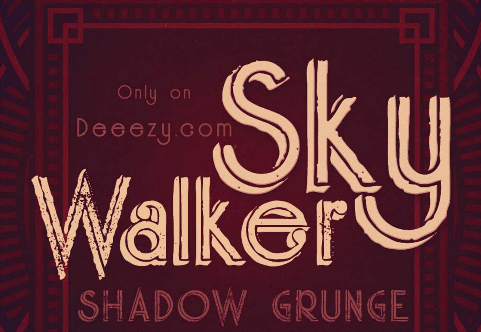 Skywalker Font Font Edisi September - Skywalker Shadow Grunge Font