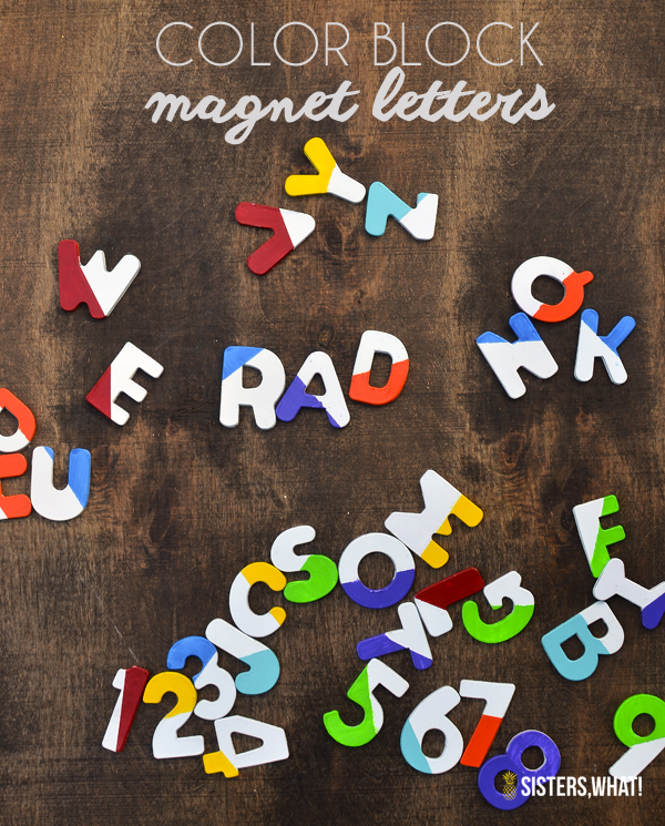 Some fun DIY color block letter magnets