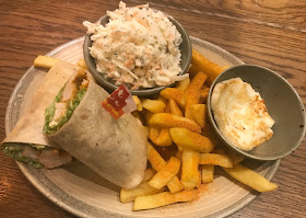 nando wrap meal with chips and coleslaw