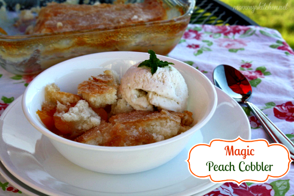 MAGIC PEACH COBBLER by Mommy's Kitchen (Weekend Potluck 435)