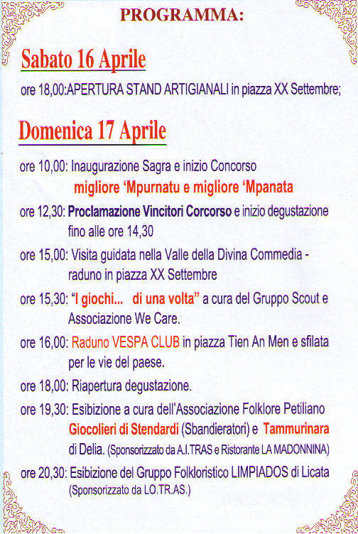 Giuseppe Sferrazza Sagra 'Mpurnatu e 'Mpanata