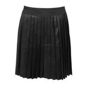 PLEATED LEATHER SKIRT