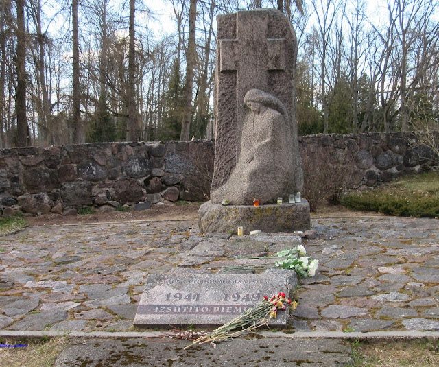 Mermorial in the yard of Cesvaine Evangelic Lutheran Church, Latvia