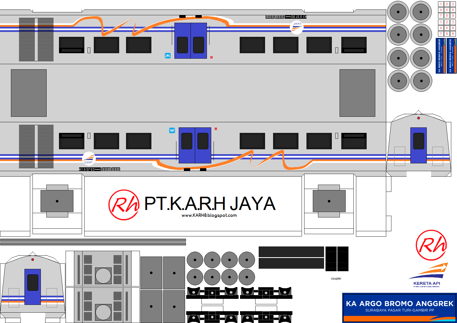 Kereta Api Papercraft Gerbong Kereta Api Indonesia lengkap ( Edisi Revisi )!